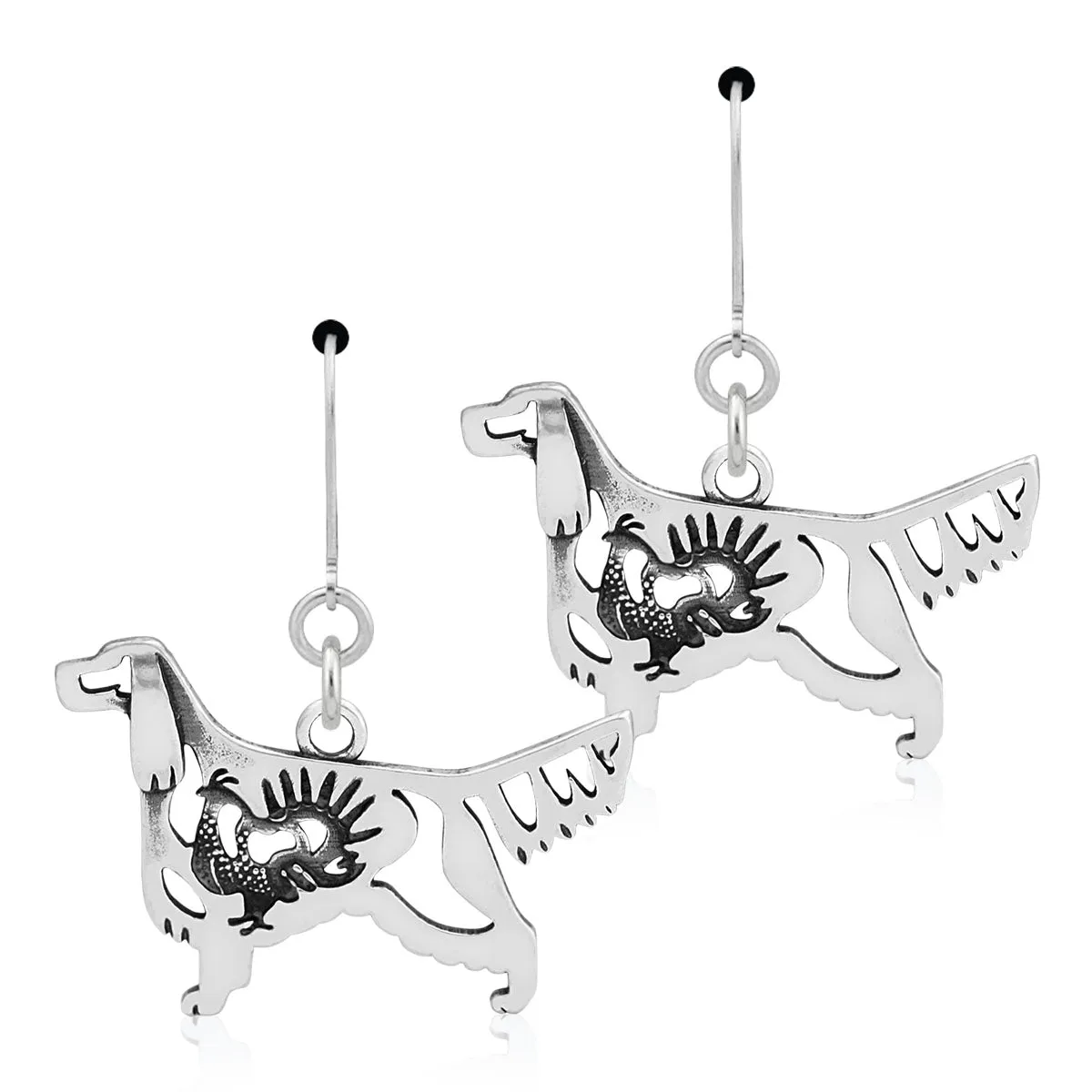 Sterling Silver Gordon Setter Earrings