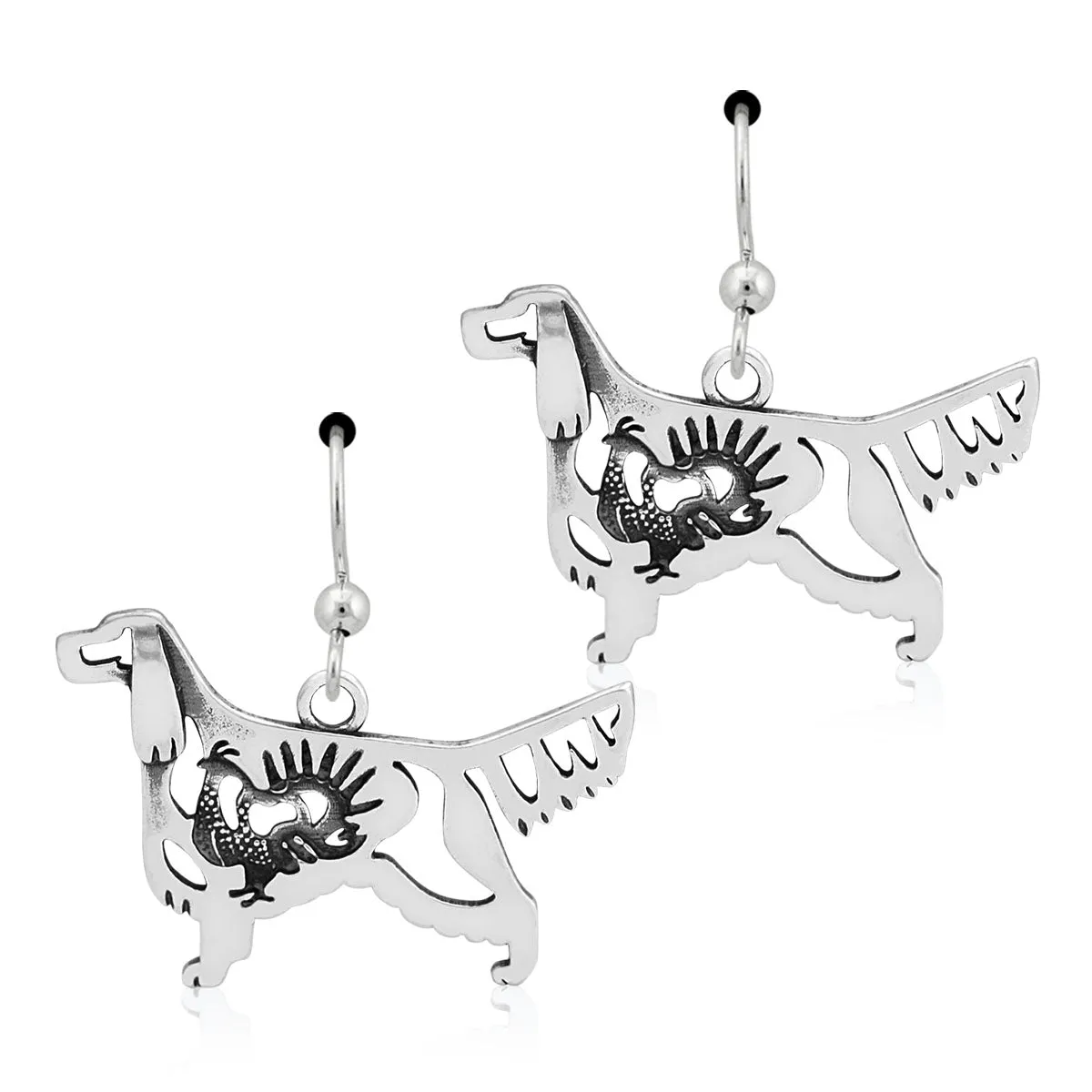 Sterling Silver Gordon Setter Earrings