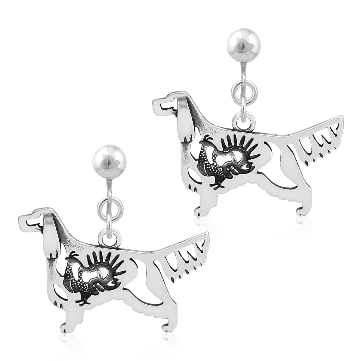Sterling Silver Gordon Setter Earrings