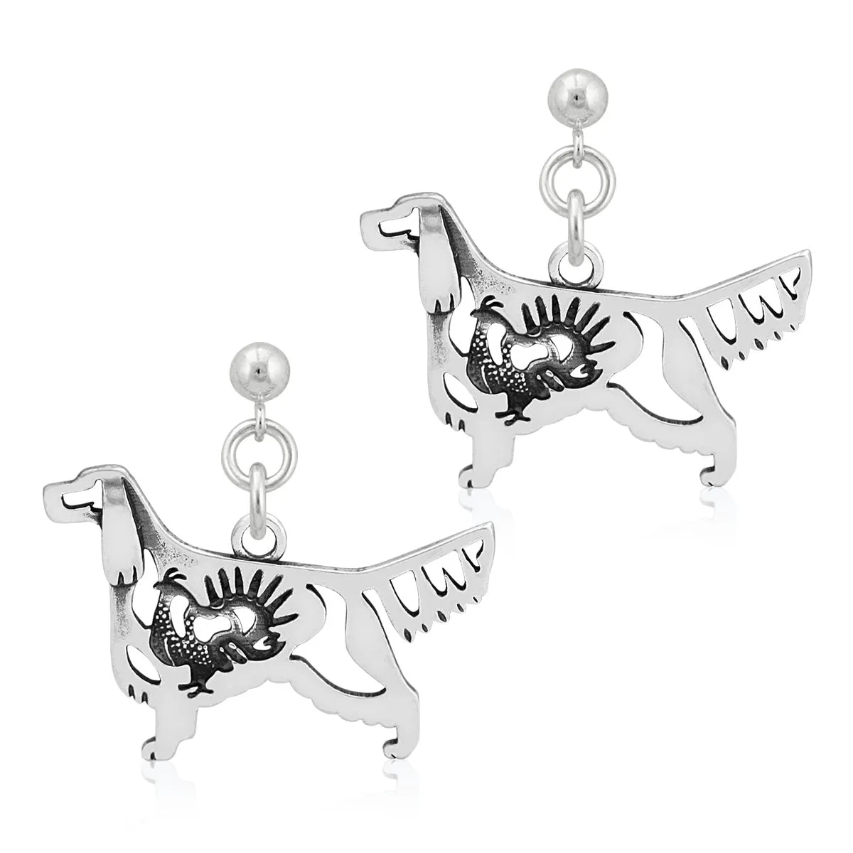 Sterling Silver Gordon Setter Earrings