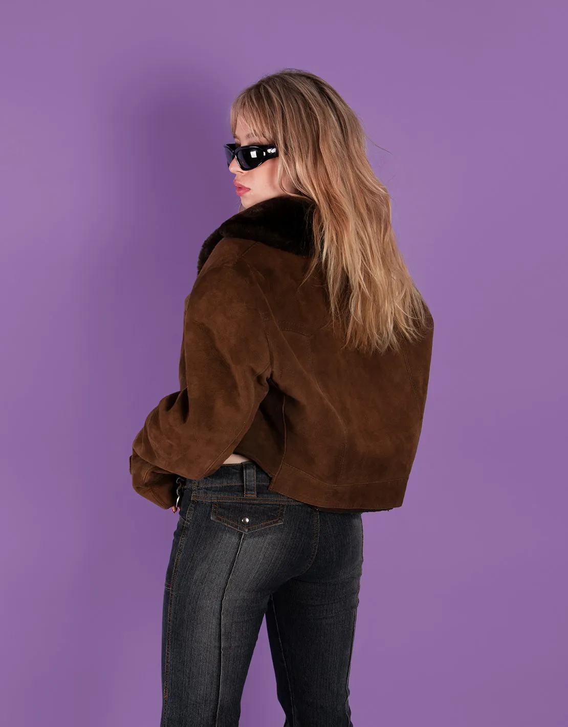 Vintage customized cropped shearling coat
