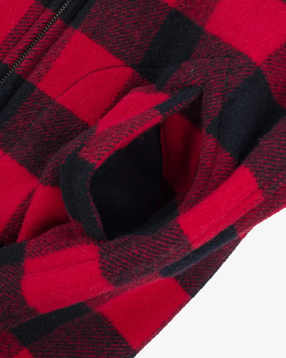 Wool Buffalo Check Bush Jacket - Red