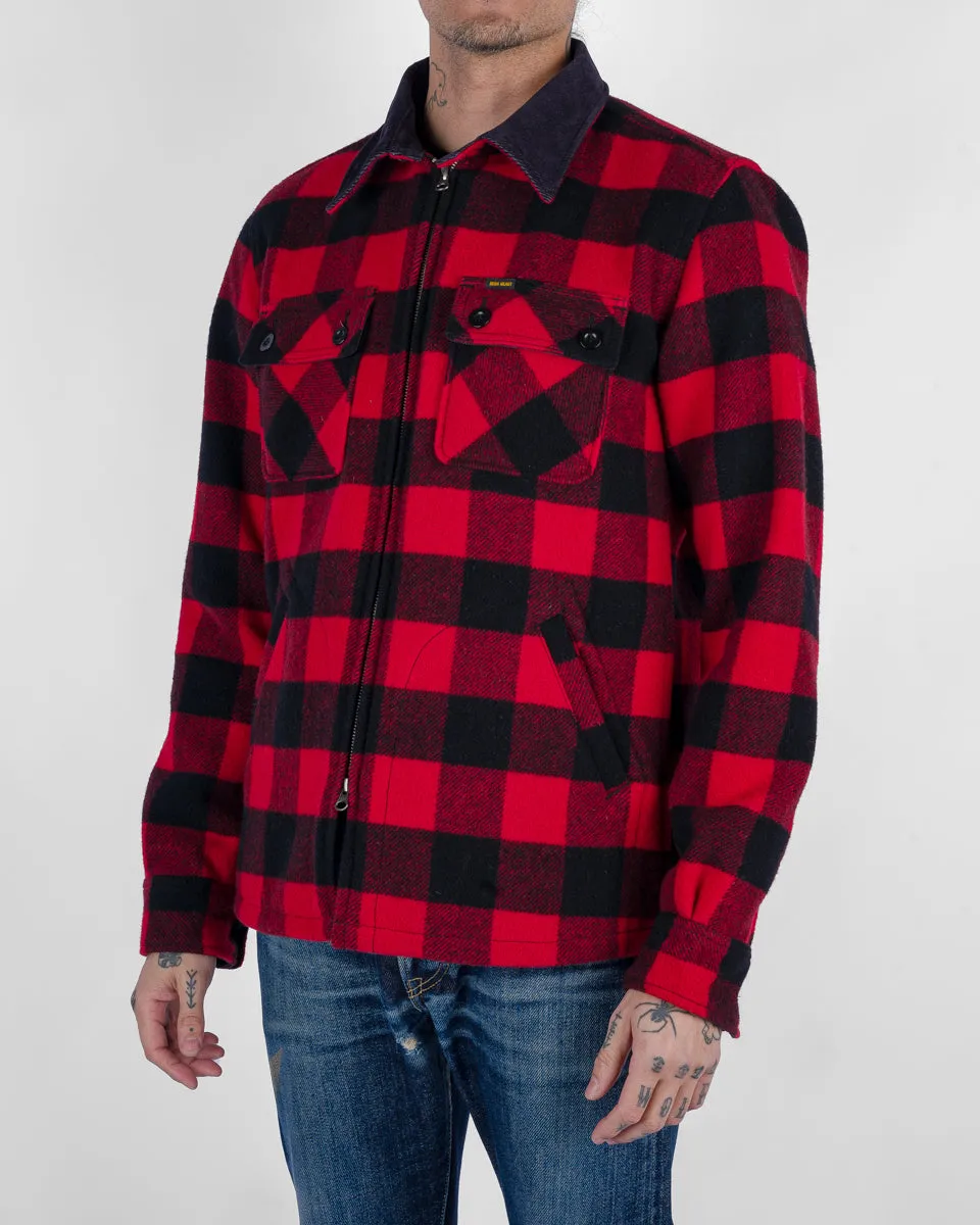 Wool Buffalo Check Bush Jacket - Red